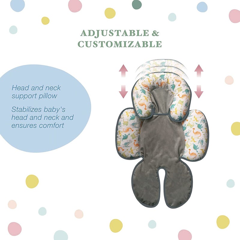 Little Me Baby's Full Body Support Pillow, Newborn Infant Head, Back, Neck, and Legs Protection for Car Seat, Stroller, Booster Seat - Dinosaur, Multicolor - Image 5