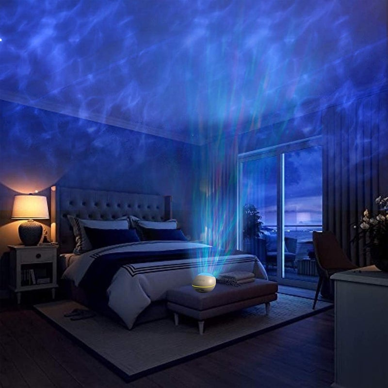 AWOKZA Ocean Wave Night Light Projector Bluetooth Speaker Remote Control Projection lamp Light Projector Mood Light8 Colors for Baby Nursery Adults and Kids - Image 2