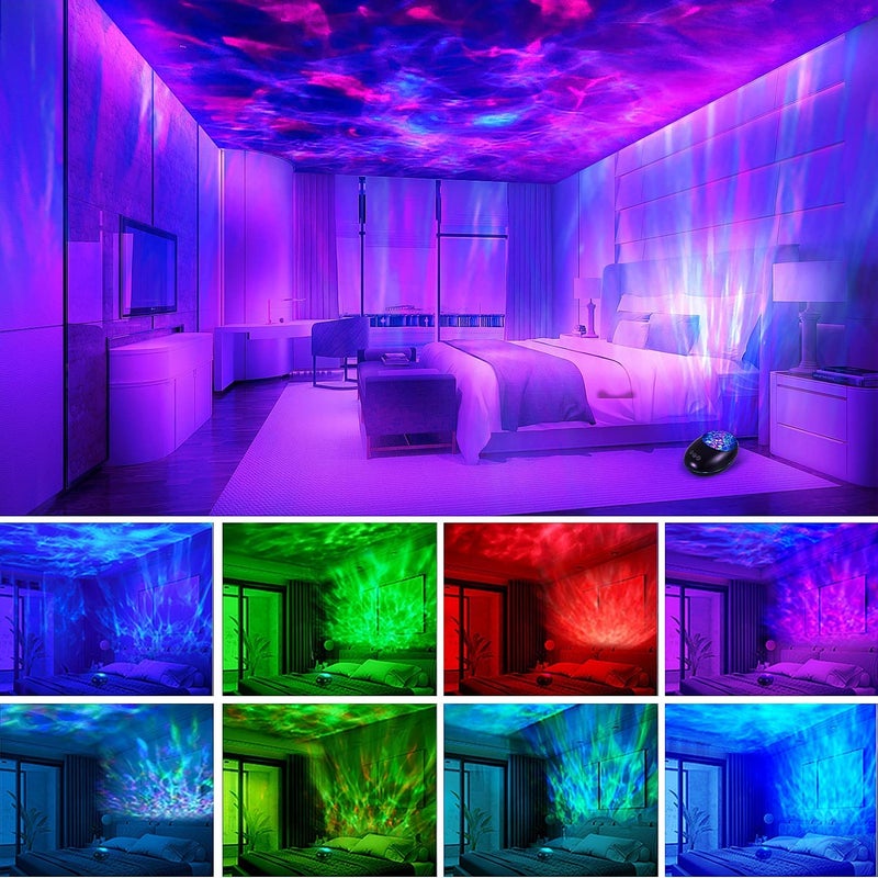 AWOKZA Ocean Wave Night Light Projector Bluetooth Speaker Remote Control Projection lamp Light Projector Mood Light8 Colors for Baby Nursery Adults and Kids - Image 3