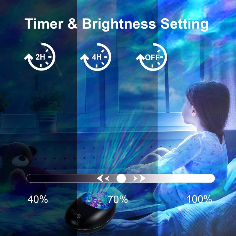 AWOKZA Ocean Wave Night Light Projector Bluetooth Speaker Remote Control Projection lamp Light Projector Mood Light8 Colors for Baby Nursery Adults and Kids - Image 5