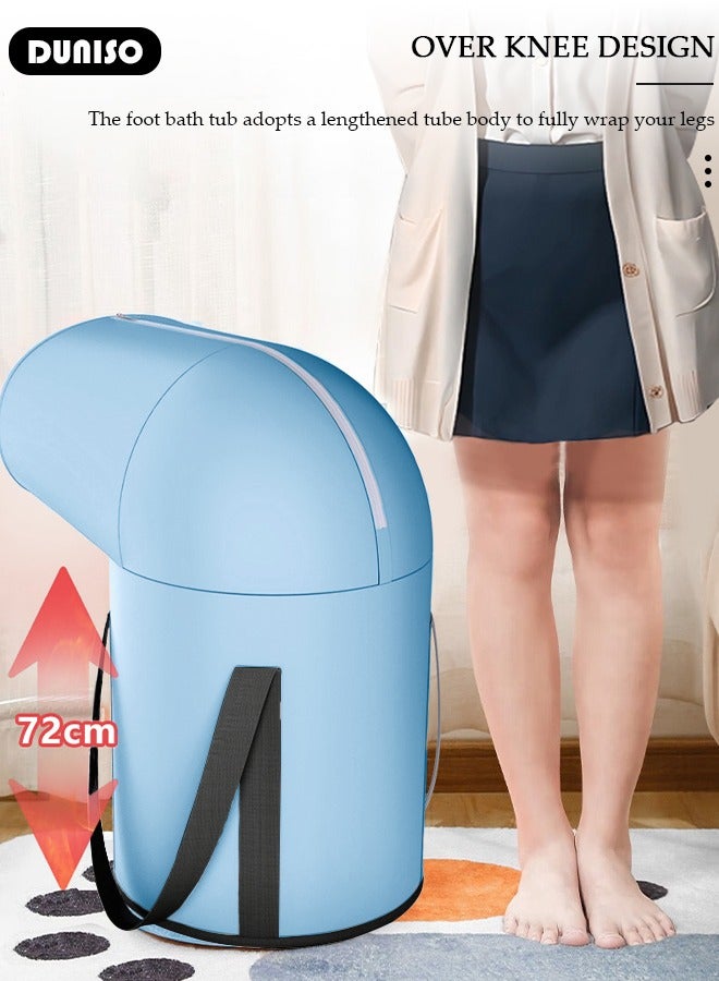 DUNISO Collapsible Foot Bath Basin with Storage Bag, Portable Foot Soak Tub with Handles, Folding Foot Tub for Soaking Feet, Pedicure Foot Spa Bucket for Relieving Fatigue And Body Stress, Multifunctional Bucket with Zip for Travel, Camping Washing - Image 3