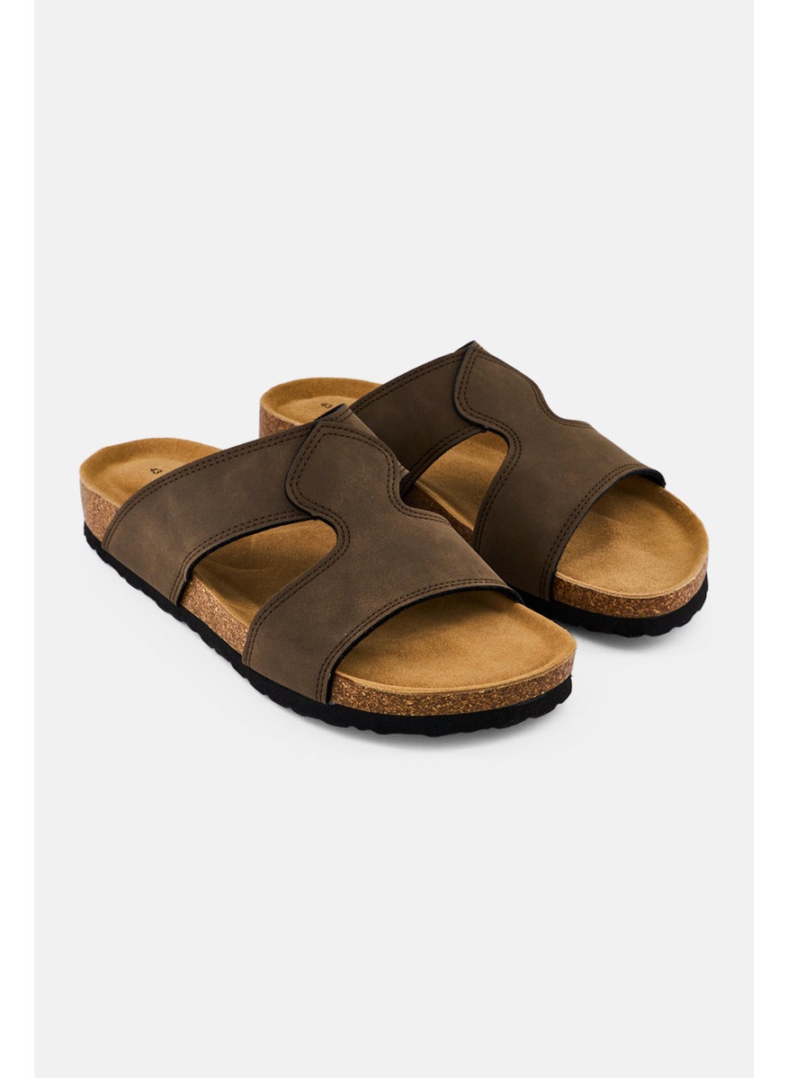 Algspar Men Slip On Cork Sandals, Brown  - Image 1
