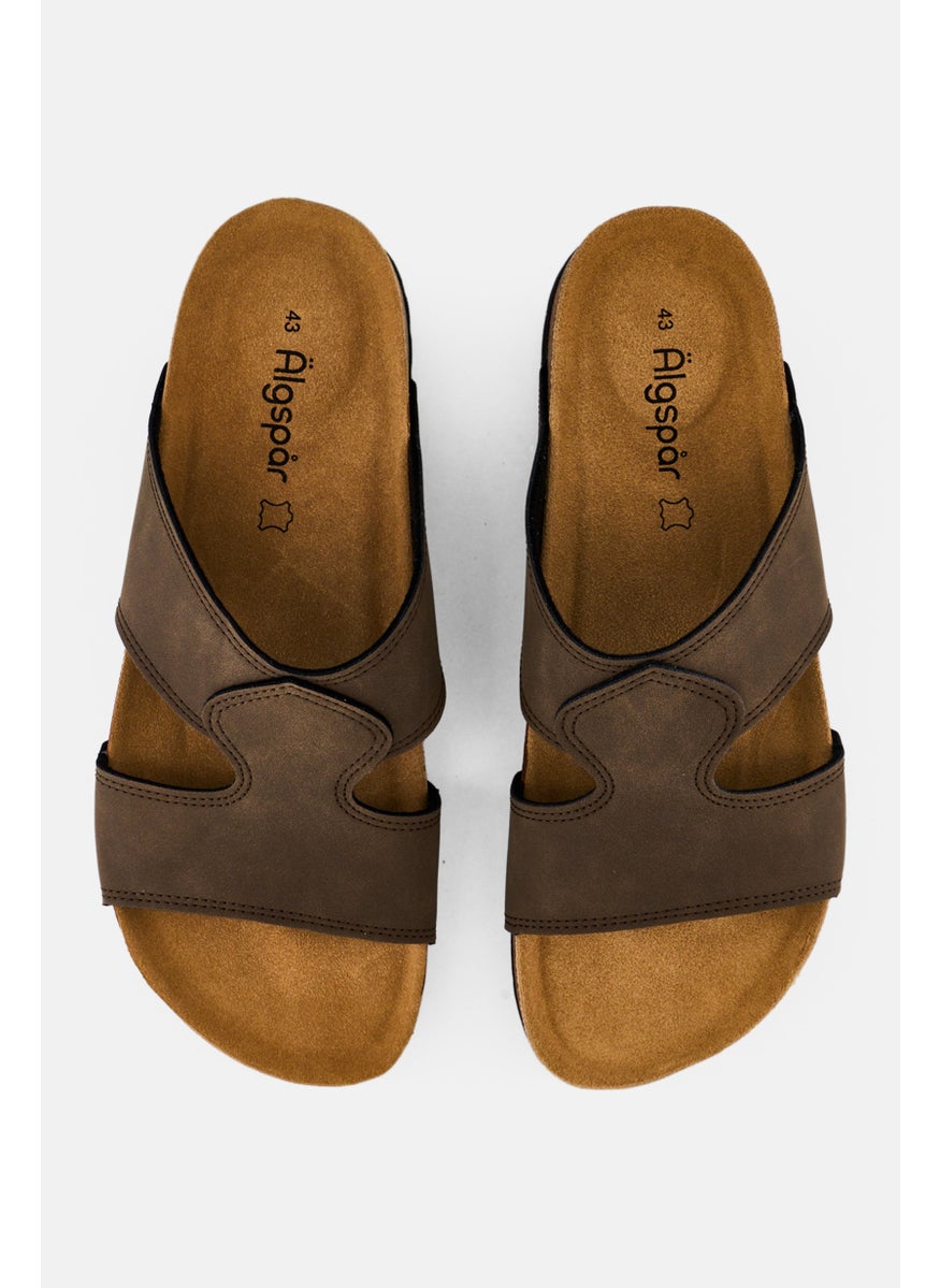 Algspar Men Slip On Cork Sandals, Brown  - Image 3