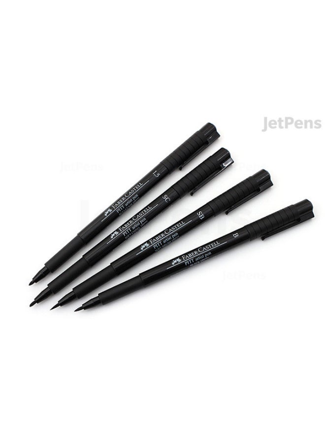 FABER-CASTELL India ink Pitt Artist Pen Black Broad W of 4 - Image 3