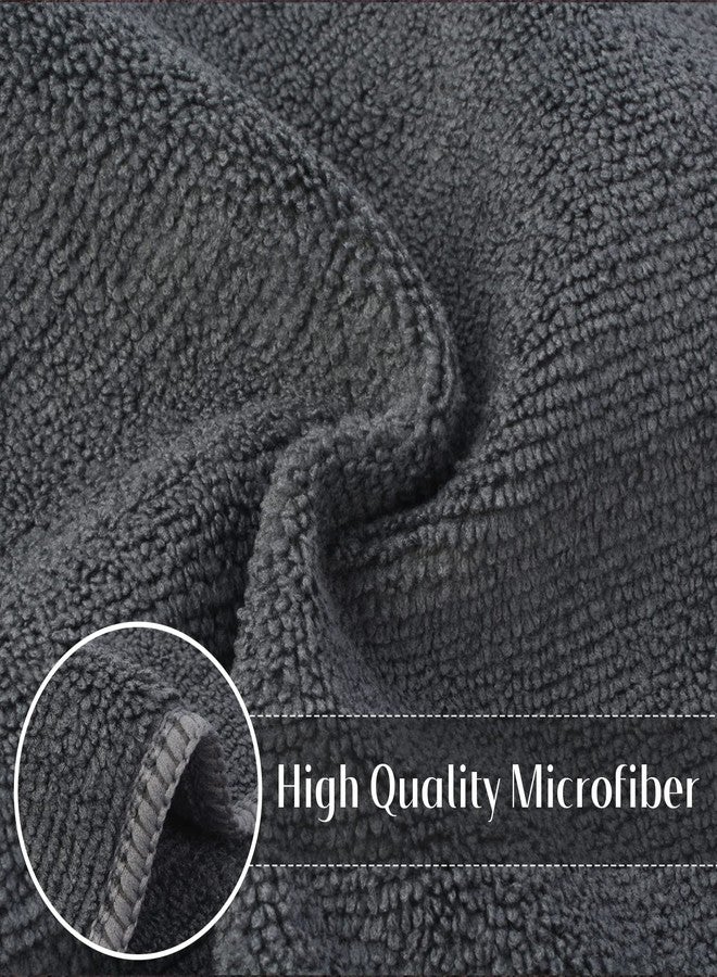 سينلاند مناشف تنظيف من الألياف الدقيقة من سينلاند، فائقة الامتصاص، سريعة الجفاف، لا تترك آثارًا، مناسبة للأطباق والأكواب، مقاس 12 بوصة × 12 بوصة، عبوة من 12 قطعة، لون رمادي - Image 3