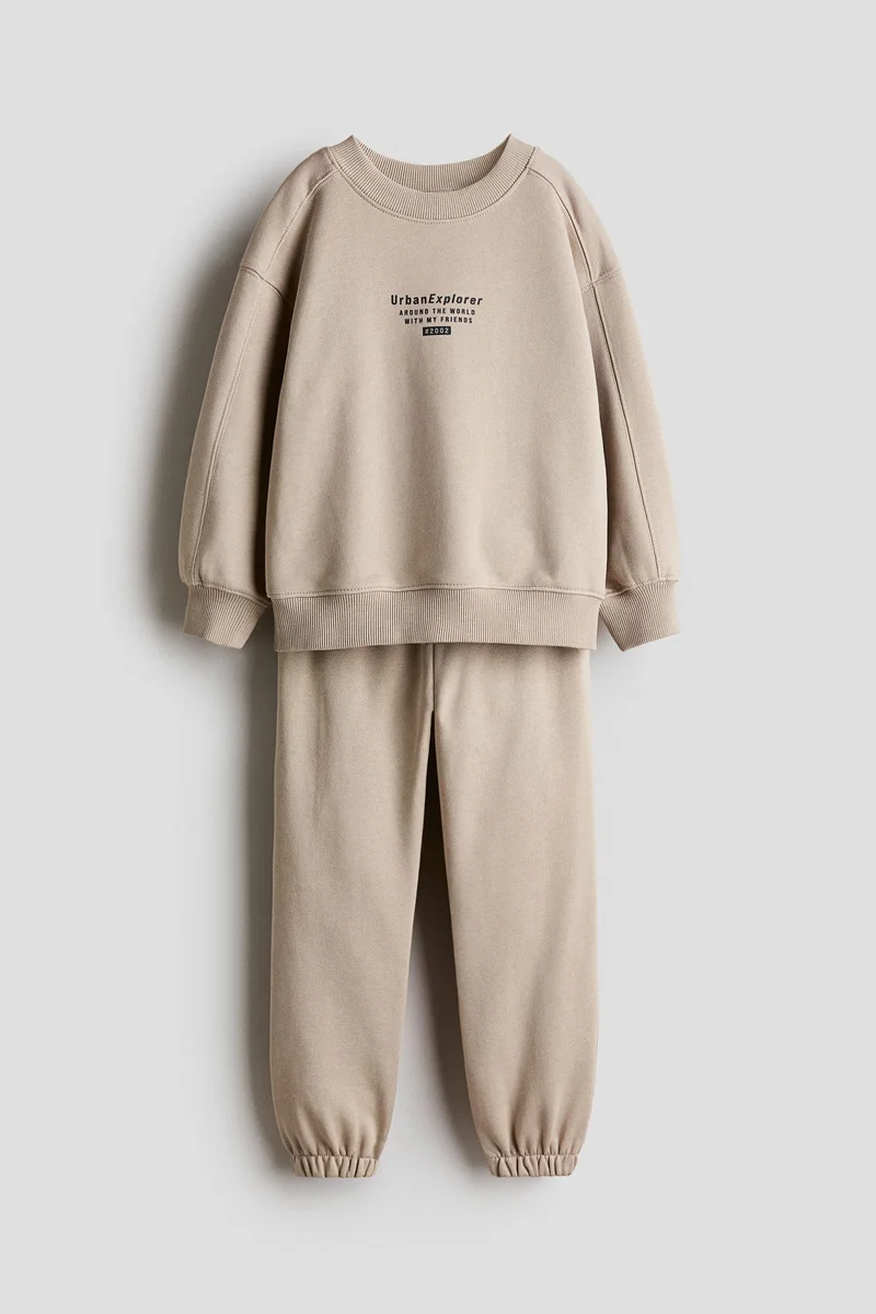 H&M 2-piece motif-detail sweatshirt set