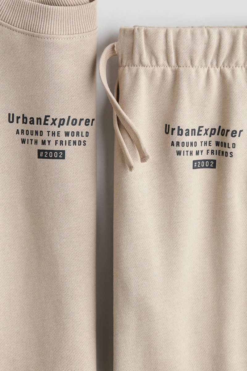 H&M 2-piece motif-detail sweatshirt set