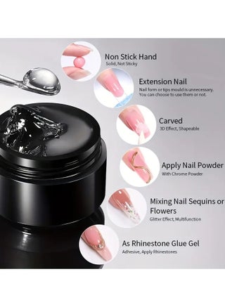 5 Ml Non-Stick Hand Solid Extension Nail Gel - Clear, Nude, And Rhinestone Glue Gel For Easy Application - view 5