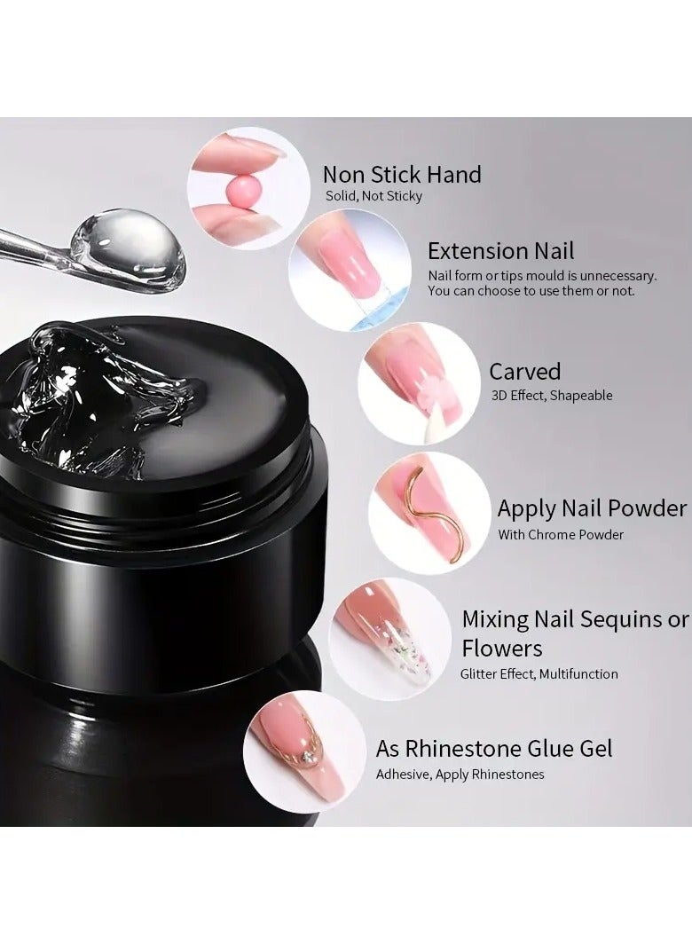 شايجاي 5 مل غير لاصقة اليد الصلبة تمديد جيل الأظافر-شفاف ، عارية ، حجر الراين جل الغراء لسهولة التطبيق - Image 5