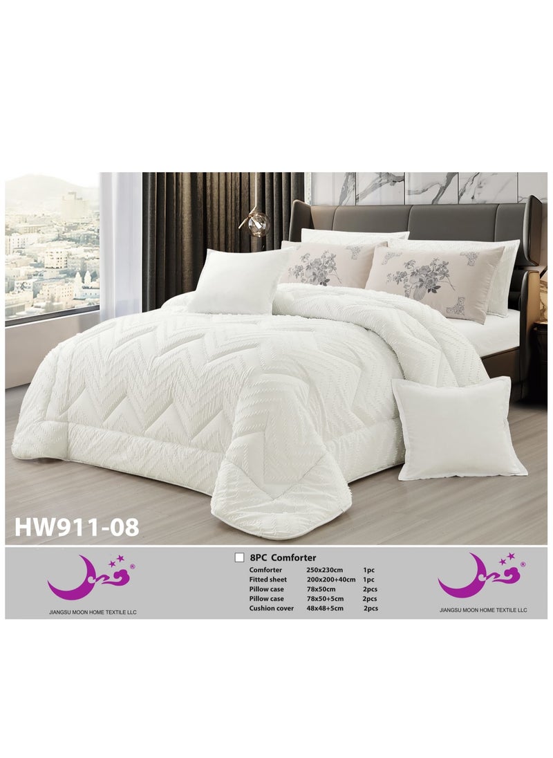 Moon - Luxury King Size 8 Pieces Quilt Cover Set Double Bed Sheet Soft Comfortable 250x230cm - Image 1