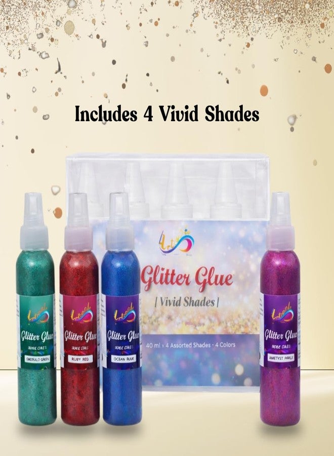 Artiggle Glitter Glue Non-Toxic for Art and Craft Decoration (4 Bottle) (40ML) | Sparkle Glue | Glue For Ganpati Decoration | Chamki Colors | Classic Colors - Image 2