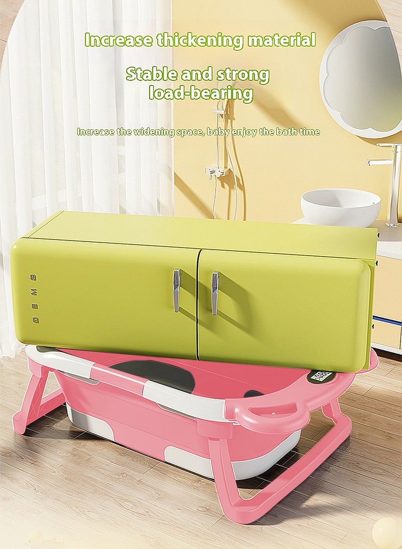 ما بيبي أحواض استحمام للأطفال سميكة وقابلة للطي حوض استحمام حساس للحرارة مع قاعدة مانعة للانزلاق للأطفال حديثي الولادة حتى سن المشي - Image 4