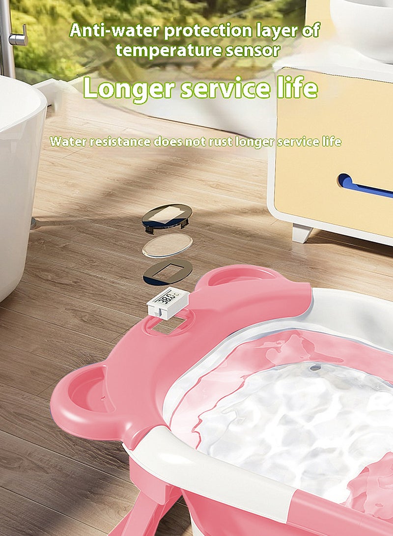 ما بيبي أحواض استحمام للأطفال سميكة وقابلة للطي حوض استحمام حساس للحرارة مع قاعدة مانعة للانزلاق للأطفال حديثي الولادة حتى سن المشي - Image 2
