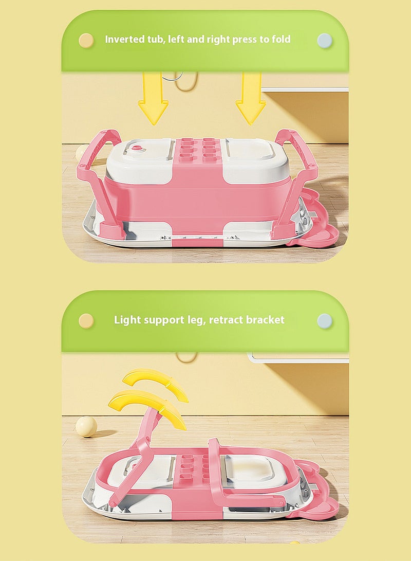 ما بيبي أحواض استحمام للأطفال سميكة وقابلة للطي حوض استحمام حساس للحرارة مع قاعدة مانعة للانزلاق للأطفال حديثي الولادة حتى سن المشي - Image 5