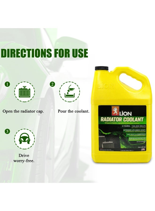 Lion Radiator Coolant 3.785L Ready to Use Extended Life HOAT Anti Rust Cooling Fluid - Image 4