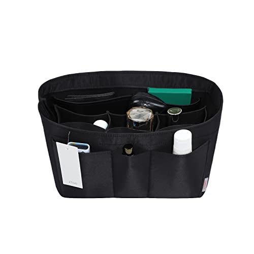 ZTUJO Purse Organizer Insert Felt Bag Organizer For Handbag Purse Organizer13 Colors 6 Size Medium Silky Black - Image 1