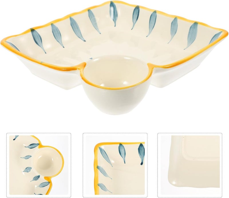 Square Sushi Plates and Ceramic Dumpling Tray, Blue Stripe Porcelain Food Dipping Dish, Japanese Style Serving Plate for Sushi and Dumplings in Kitchen and Dining - Image 5
