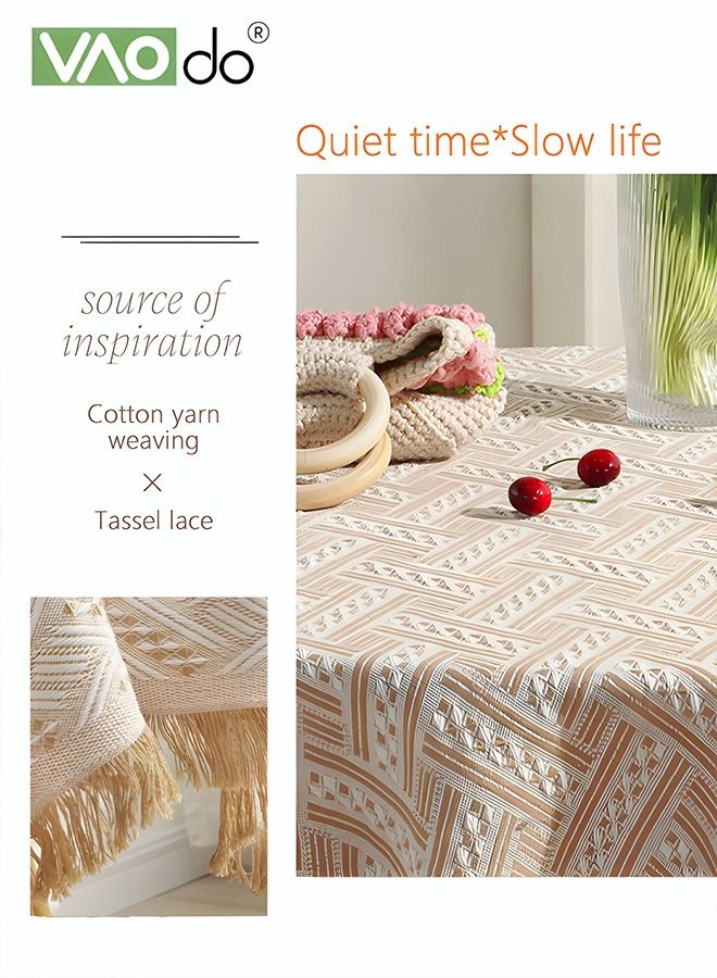 VAOdo Simple Tablecloth Desktop Heat Insulation Table Mat Home Decoration Waterproof Oil-proof Rectangular Tablecloth 130*230 CM  - Image 3