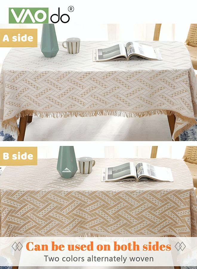 VAOdo Simple Tablecloth Desktop Heat Insulation Table Mat Home Decoration Waterproof Oil-proof Rectangular Tablecloth 130*230 CM  - Image 2