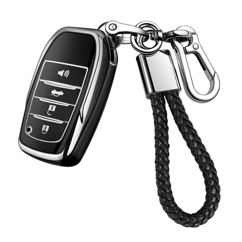 JOYEAR for Toyota Key Fob Cover with Key chain Compatible with 20252026 Camry 4Runner20192026 Land CruiserMirai20212026 Venza Hilux Grand Highlander Tundra BZ4XCorollaPriusSilverBlack - Image 3