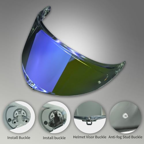 StableNeino Motorcycle Helmet Visor Compatible with AGV K6/K6S (Bright silver color) - Image 4