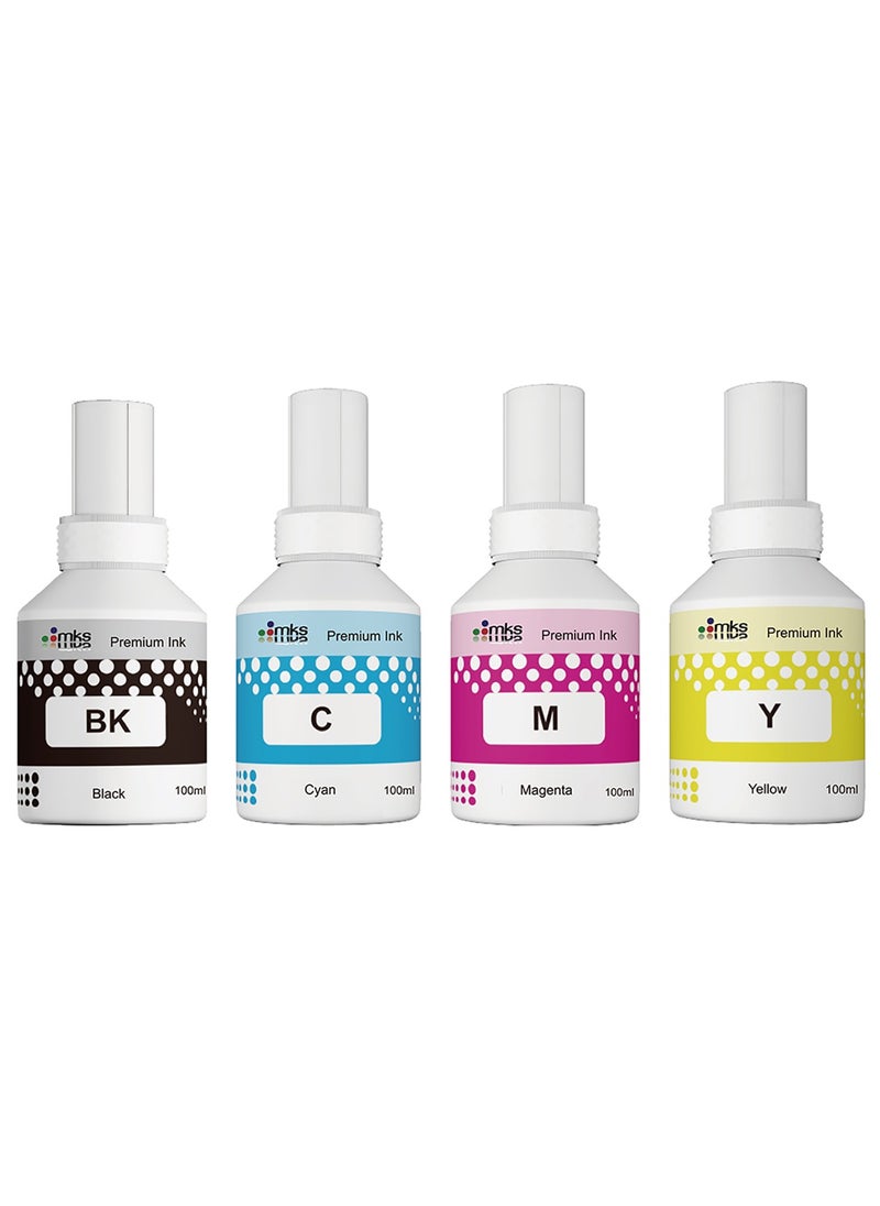 MKS Ink Set BTD60BK / BT5000C / BT5000Y / BT5000M (100ml) For Brother Ink Tank  - Image 2