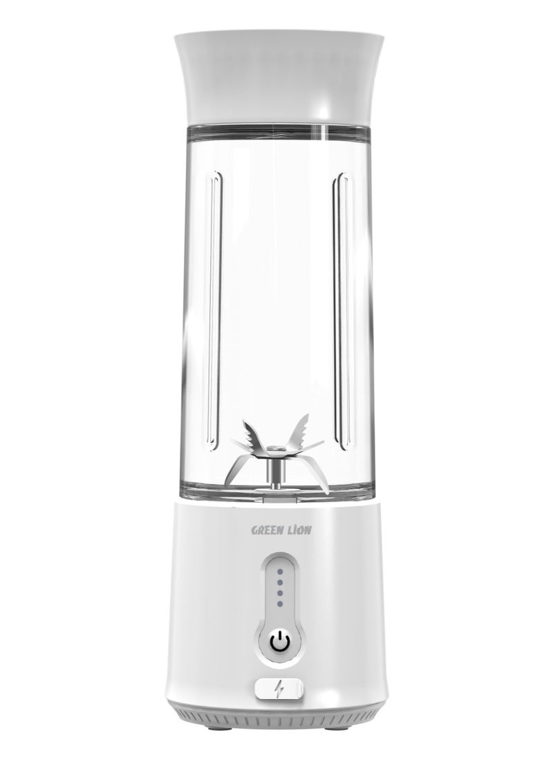 GREEN LION JET PLUS 6 Bladed Juicer 120W / 18000rpm Powerful Motor / High Speed / 500ml Jar Capacity / 304 Stainless Steel Blade / 2000mAh Battery / 20 Times Blending Cycle / 30 seconds Single Blend Time / juice Maker / Mixer/ Camping Blender / Gym / Home / Outdoor / Office / Baby Food Maker / - White  - Image 1