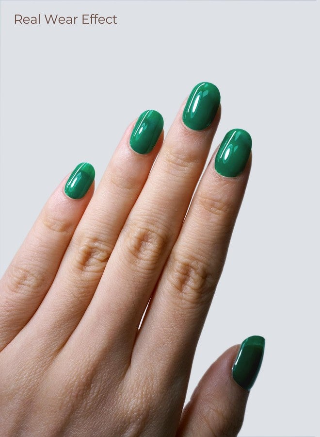 Beaolata Real Gel Nail Strips (No UV Light Needed) - 44Pcs Salon Quality Nail Stickers - Long Lasting Polish Wraps for Women, Easy Apply & Remove (Emerald) - Image 4