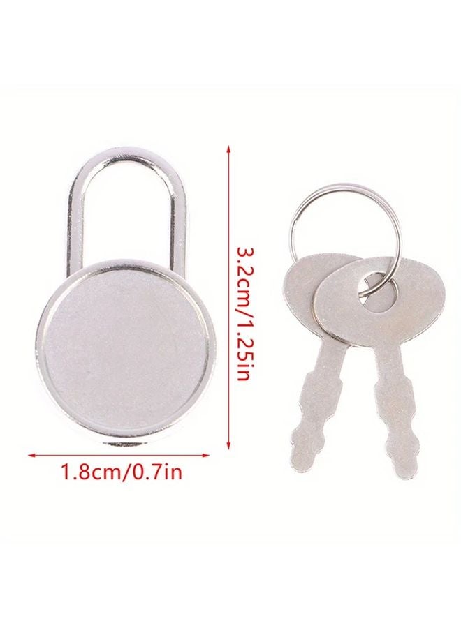 Model B Mini Round Diamond Padlock With Key For Luggage Jewelry Box Diary Book - Image 4