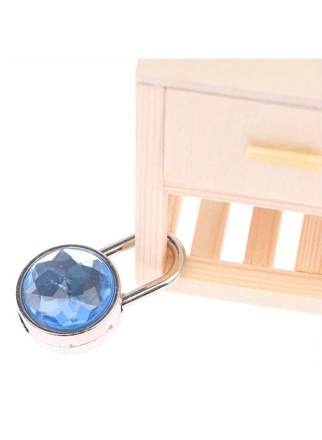 Model B Mini Round Diamond Padlock With Key For Luggage Jewelry Box Diary Book - Image 2