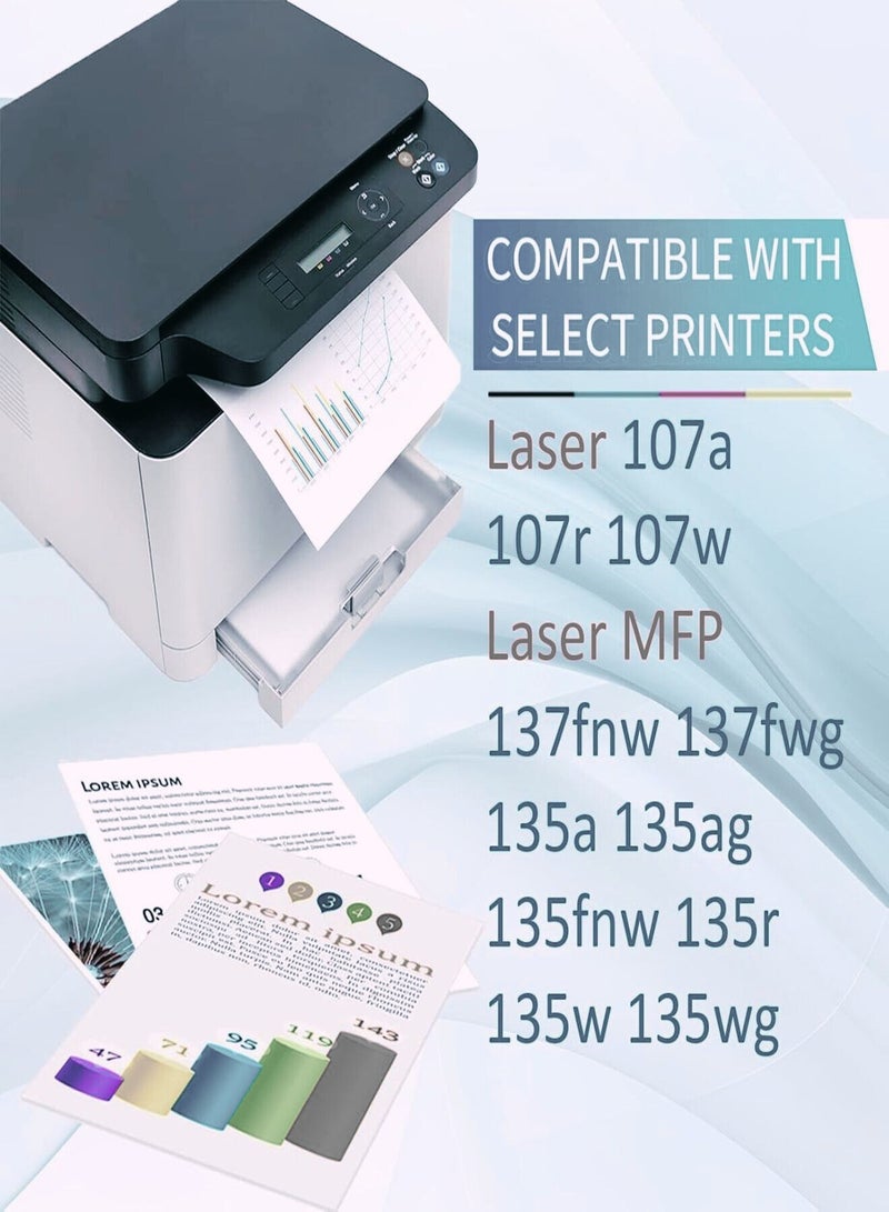 اس كيو خرطوشة حبر ليزر بديلة  HP 106A W1106A أسود XL– متوافقة مع طابعات HP LaserJet 107a و MFP 135a 135w 137fnw وغيرها( N33636378A) - Image 3