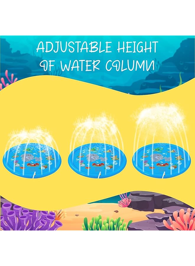 KASTWAVE Splash Pad 67In Anti Slip Dog Pool Splash Pad For Dogs Kids 0.55Mm Thickened Durable Bath Pool Pet Summer Outdoor Water Toys Backyard Fountain Play Mat Colorful - Image 4