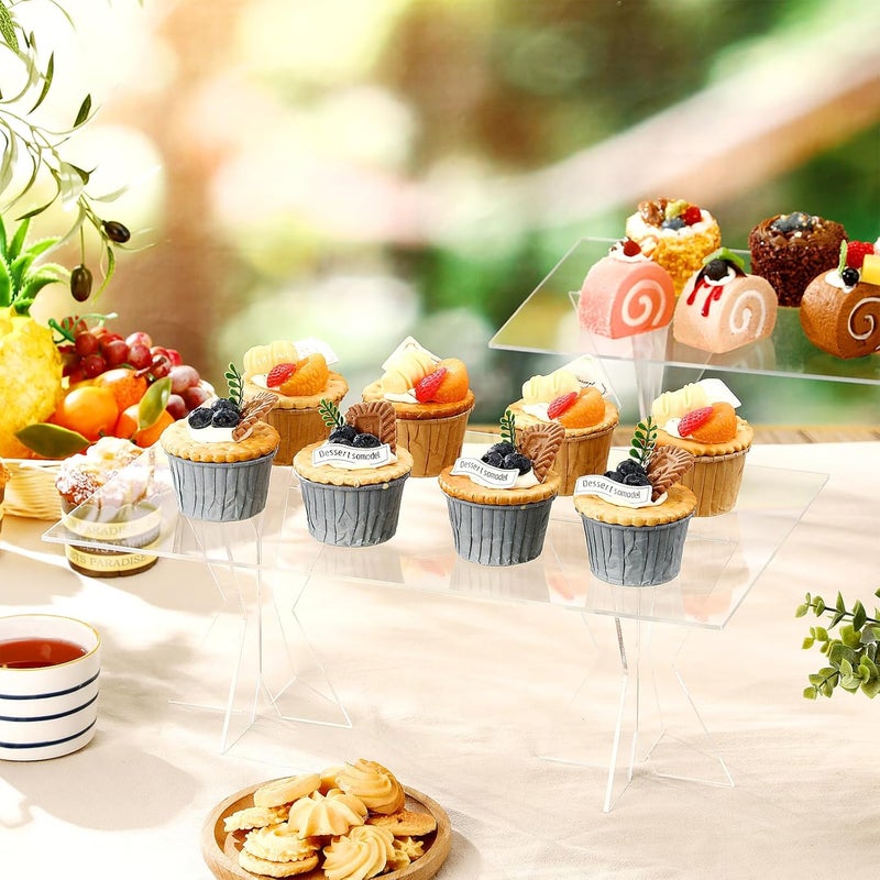 TPGP Colingmill 2 Pack Acrylic Dessert Display Stand Set - 16x10" Buffet Riser for Cupcakes and Treats - Image 4