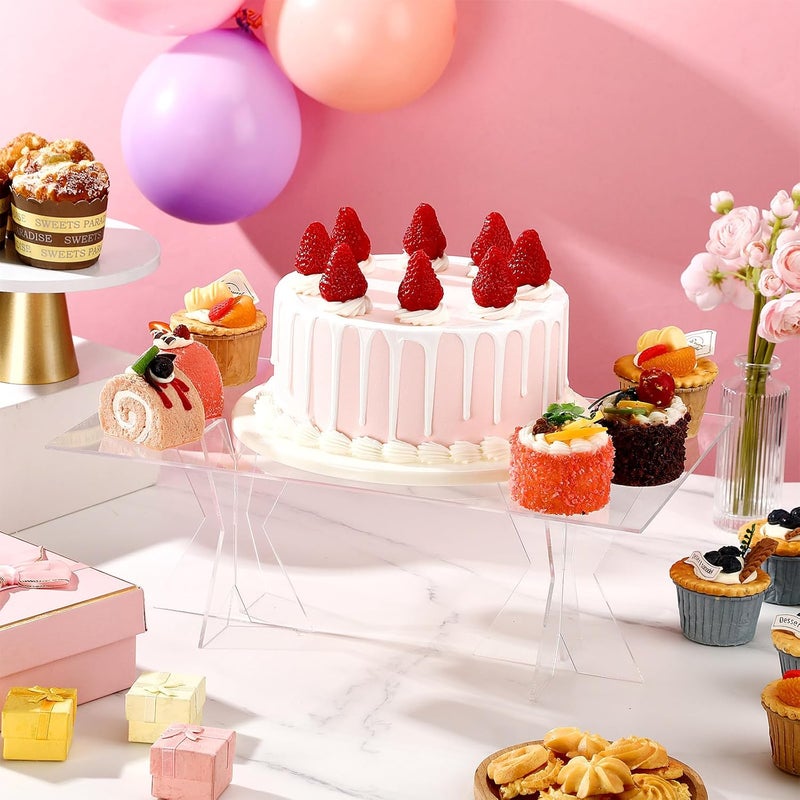 TPGP Colingmill 2 Pack Acrylic Dessert Display Stand Set - 16x10" Buffet Riser for Cupcakes and Treats - Image 3