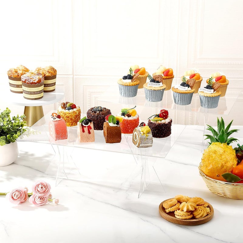 TPGP Colingmill 2 Pack Acrylic Dessert Display Stand Set - 16x10" Buffet Riser for Cupcakes and Treats - Image 5