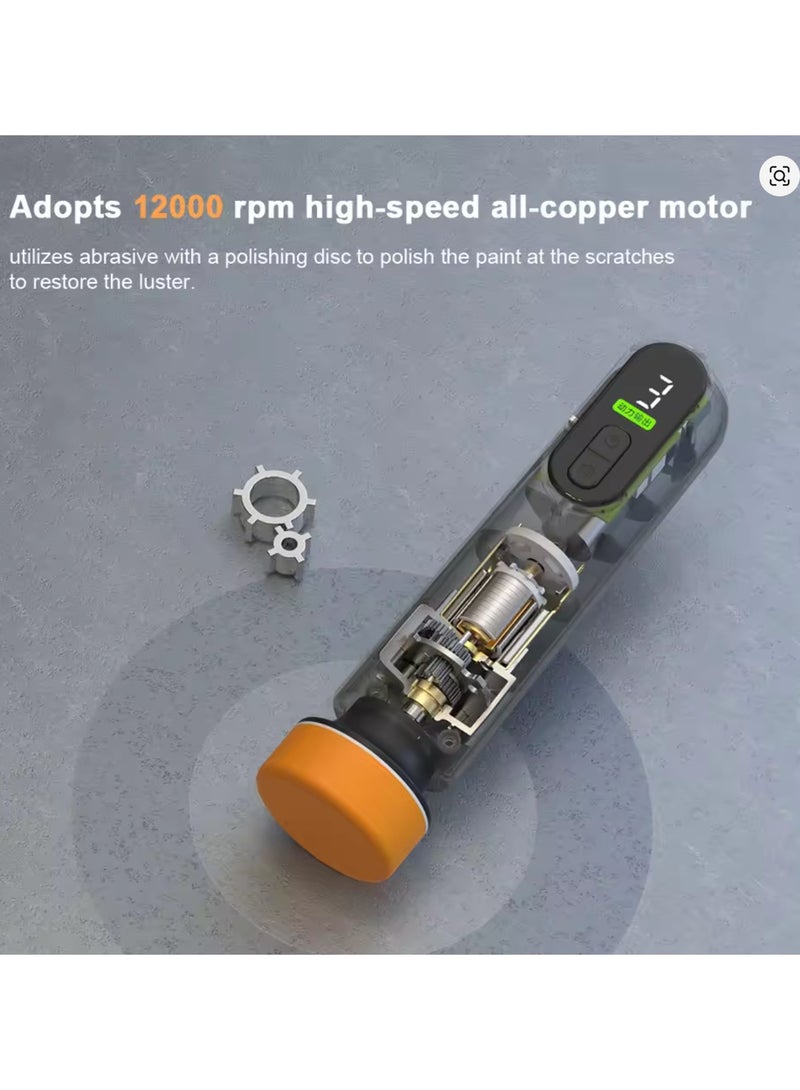 Generic 40W Mini Waxing Polishing Machine 12000RPM Cordless Car Paint Scratch Repairing Polisher Windscreen Glass Oil Film Remove Tool  - Image 2