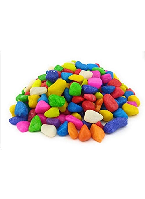 Elettra Elettra Stones for DecorationColour StonesPebbles for Decoration Polished Candy Style Assymetric Aquarium and Vase Fillers Marble Pebbles for Home Garden Decor Multi Colour 500gm  - Image 1