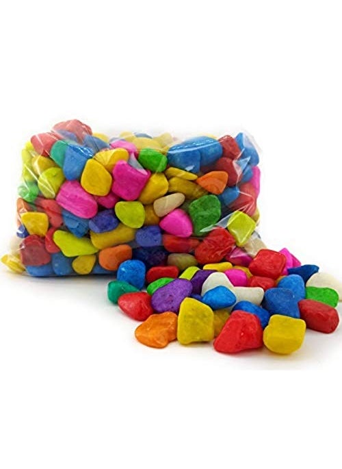 Elettra Elettra Stones for DecorationColour StonesPebbles for Decoration Polished Candy Style Assymetric Aquarium and Vase Fillers Marble Pebbles for Home Garden Decor Multi Colour 500gm  - Image 2