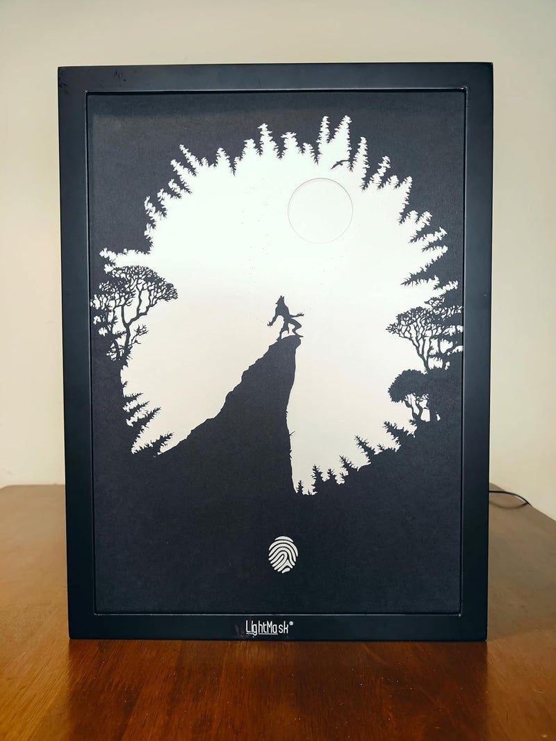 LightMask - Beyond Imagination صندوق ظل ثلاثي الأبعاد للذئب الأنمي 116x156 بوصة إطار صور LED مزين بفن الإضاءة السحرية ضوء الليل المضيء لوحة زخرفية مصباح فن الجدار - Image 2