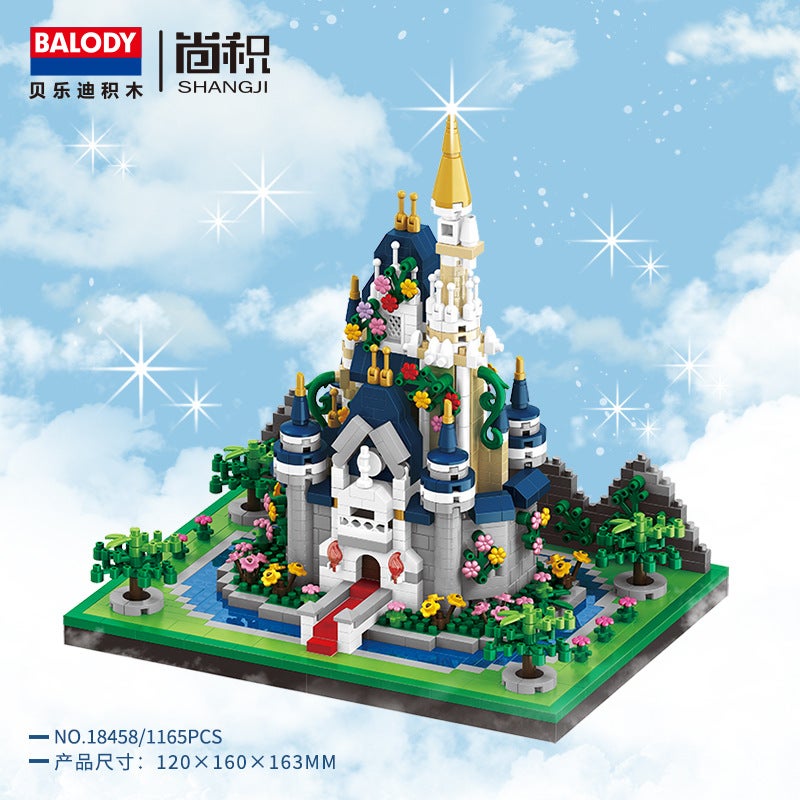 Beiledi 16260-290 Small Particle Building Blocks Assembled Toys Building Peach Blossom Pool Yellow Crane Tower - Image 1