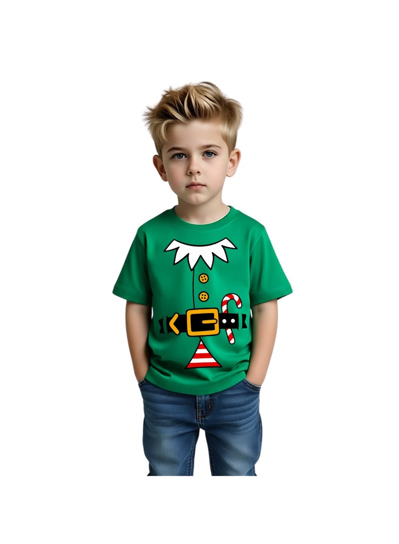 برينت شوب فور مي تي شيرت عيد الميلاد للأطفال الأولاد قزم - رقبة دائرية وأكمام قصيرة تي شيرت من القطن الناعم - مثالي لحفلات العطلات والتجمعات العائلية - Image 1