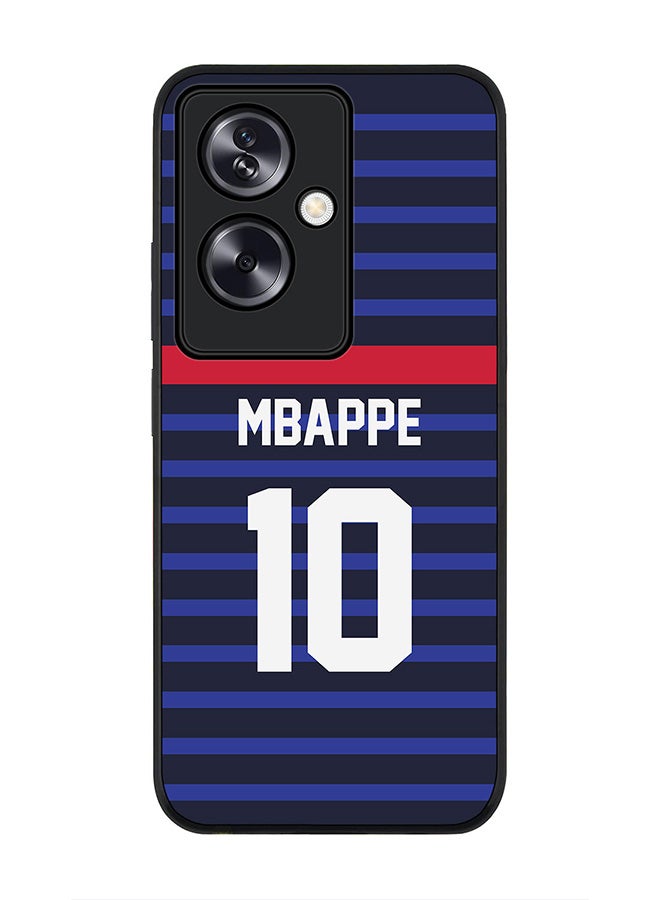 Stylizedd Rugged Black Edge Case for Oppo A79 5G, Slim fit Flexible Case Cover - Football Team - France, Player Name - Mbappe - Image 1