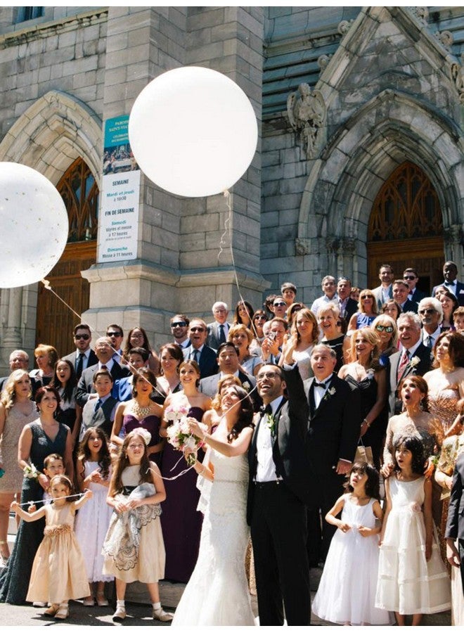 iShyan 36 Inch White Latex Balloons Large Round Balloon For Birthday Wedding Party Decorations6 Pcs - Image 4