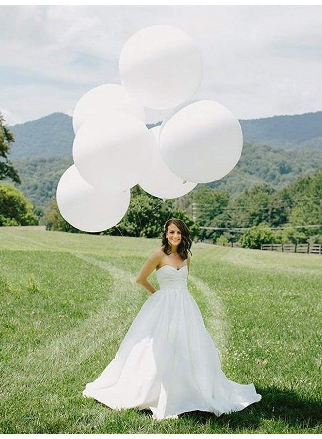 iShyan 36 Inch White Latex Balloons Large Round Balloon For Birthday Wedding Party Decorations6 Pcs - Image 2