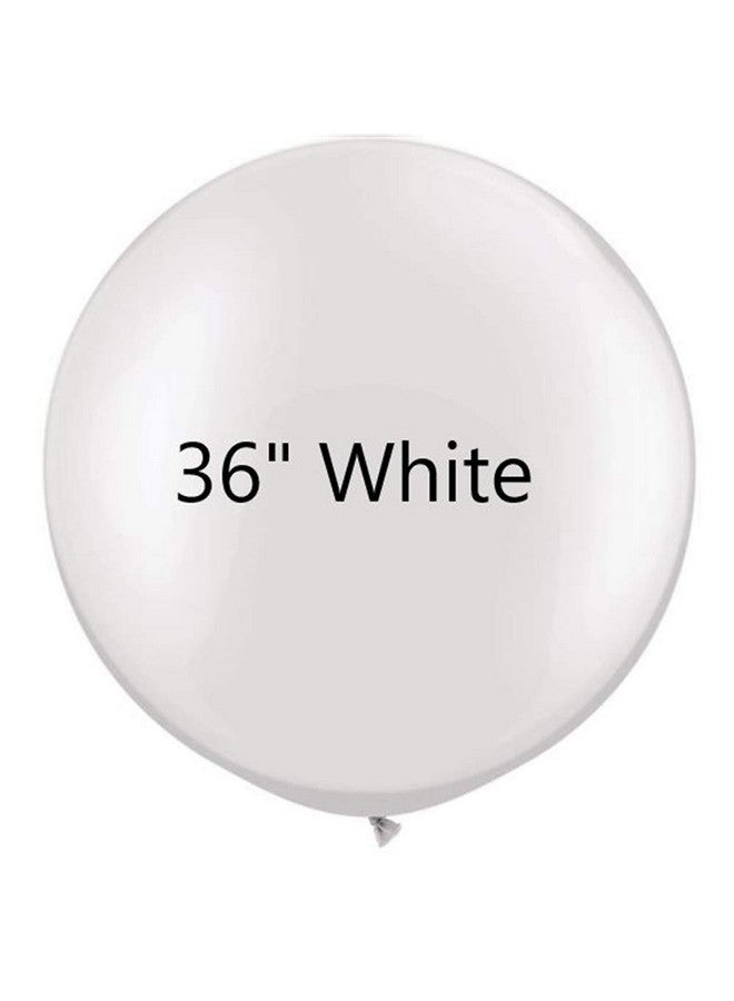 iShyan 36 Inch White Latex Balloons Large Round Balloon For Birthday Wedding Party Decorations6 Pcs - Image 1