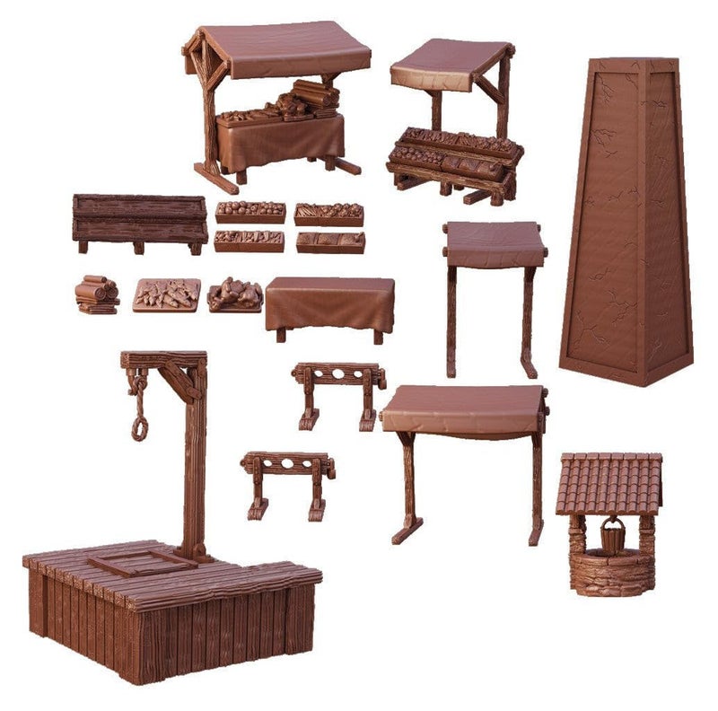 mantic MGTC130 TerrainCrate Village Square Retail Exclusive Multi - Image 4