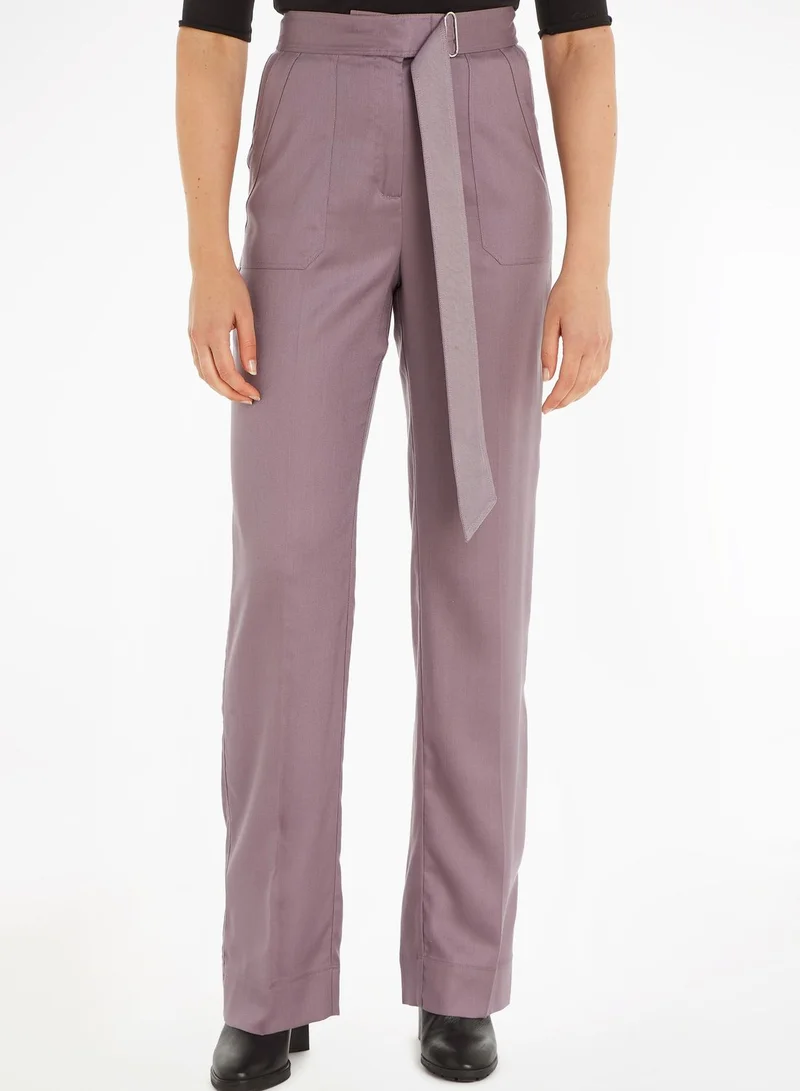CALVIN KLEIN High Waist Belted Pants