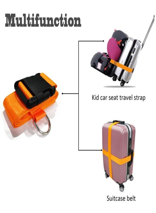 GUCHO Car Seat Belt Strap to Suitcase, Convert Kid Car Seat and Carry-on Luggage to Airport Stroller Carrier,Safe Travel Solution for Transport (Orange) - Image 4