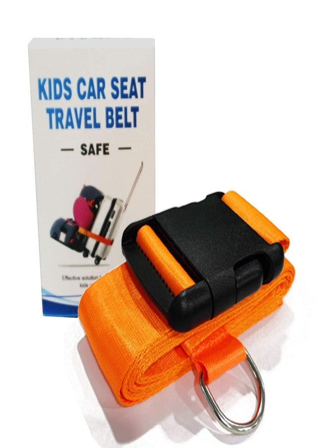 GUCHO Car Seat Belt Strap to Suitcase, Convert Kid Car Seat and Carry-on Luggage to Airport Stroller Carrier,Safe Travel Solution for Transport (Orange) - Image 1