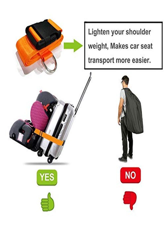 GUCHO Car Seat Belt Strap to Suitcase, Convert Kid Car Seat and Carry-on Luggage to Airport Stroller Carrier,Safe Travel Solution for Transport (Orange) - Image 3